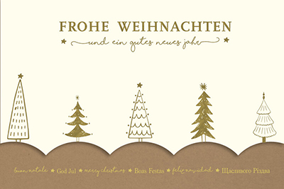 Weihnachtskarte - Naturpapier mit Gold - FW18410